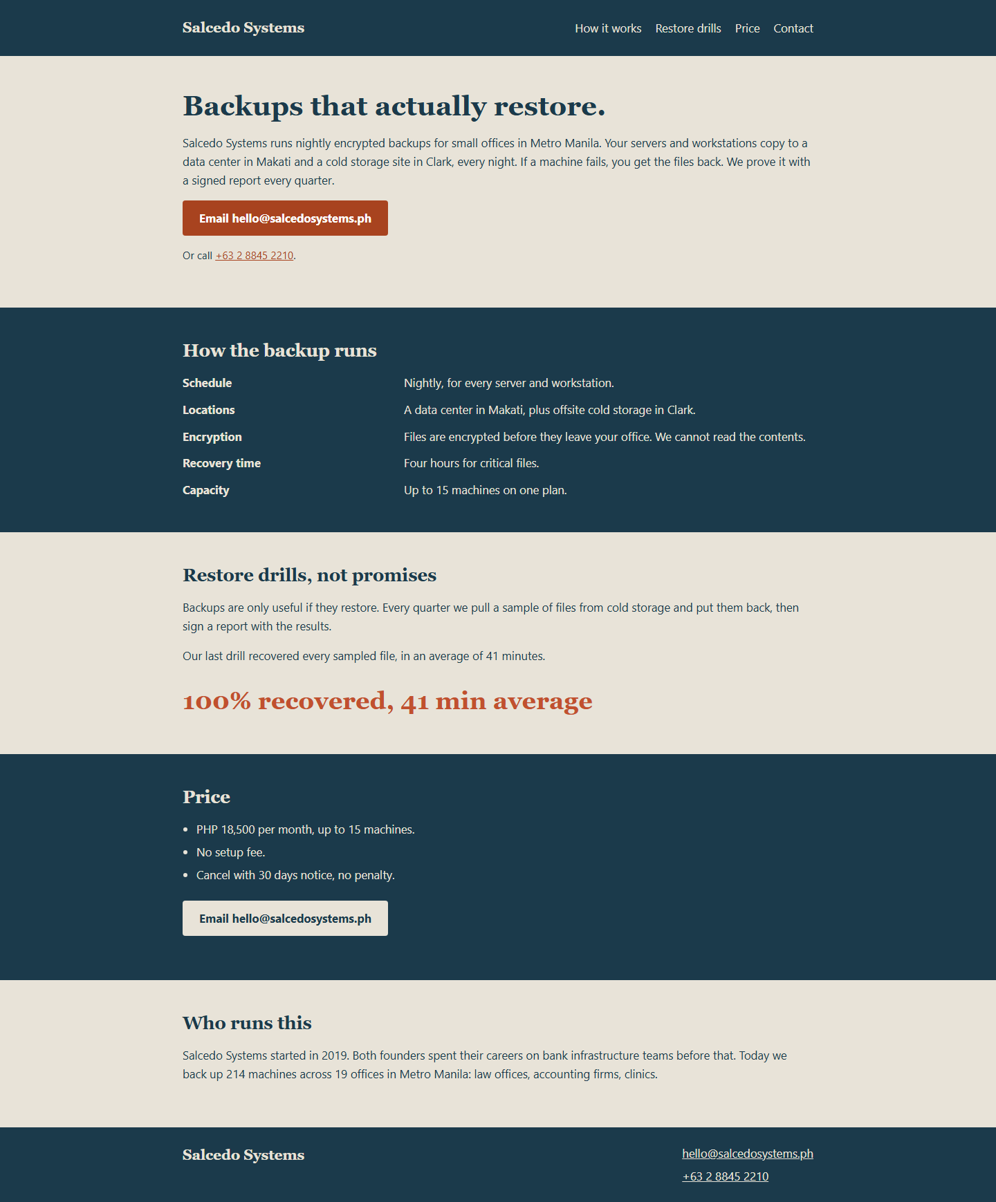 Generated landing page at 1440px